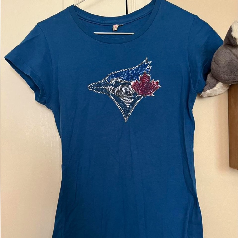 Alstyle Blue Short Sleeve Tee with Logo